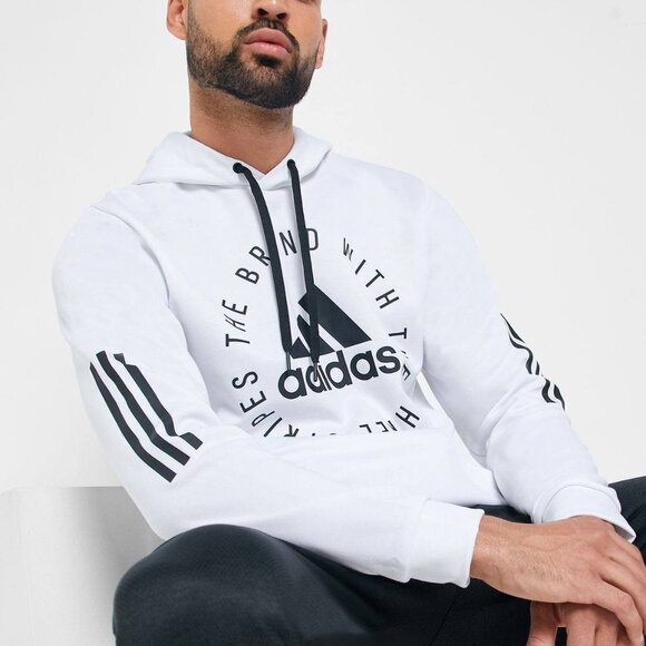 adidas Other - adidas Sport ID Pullover Hoodie White Black Graphic Size M
